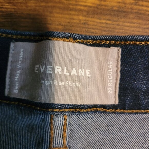 Everlane Jeans Size 29 High Rise Skinny Tummy Control Medium Dark Wash Stretch - Picture 5 of 11